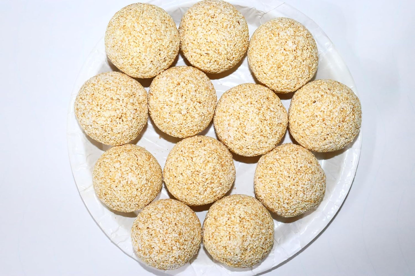 CRISPY TRAILS Cholai Ladoo for Fasting | Rajgira Gur Laddu | Healthy Navratri Vrat Sweet Snack | Satvik Energy Ladoo with Jaggery(Pack of 12)