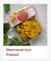 CRISPY TRAILS Diamond Cut Papad – Traditional South Indian Snack | Crispy, Crunchy & Tasty Fryums | Tea Time Namkeen (Pack of 1)