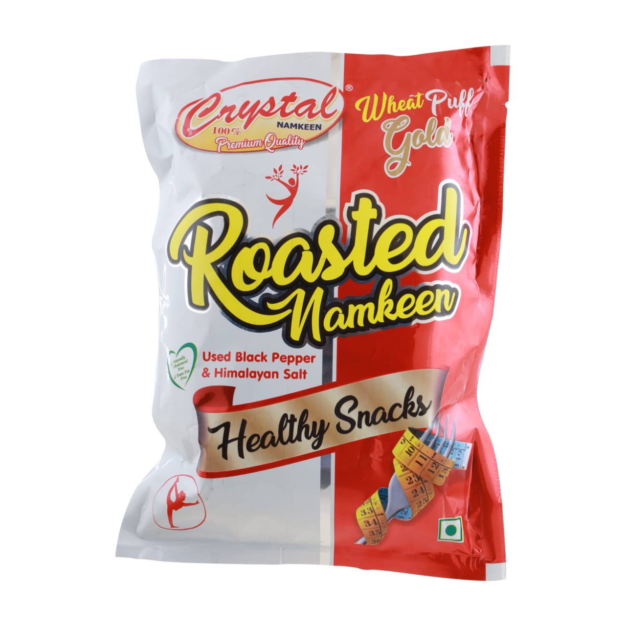 CRISPY TRAILS Fat Free Wheat Puff Roasted Namkeen | Light & Tasty Indian Snack | Spicy Puffed Rice Mix for Tea-Time & Travel