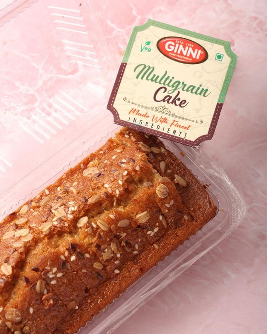 GINNI Multigrain Cake – Healthy & Wholesome | No Maida, No Refined Sugar | High-Fiber, Eggless Snack | Millet-Based, Vegan Friendly