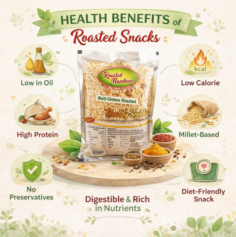 CRISPY TRAILS Multi Chidwa Roasted Namkeen | Light & Tasty Indian Snack | Spicy Puffed Rice Mix for Tea-Time & Travel