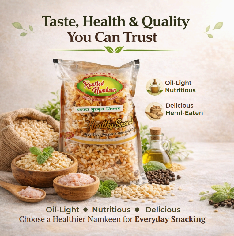 CRISPY TRAILS Chatpata Murmura Roasted Crispy Murmura Namkeen | Light & Tasty Indian Snack | Spicy Puffed Rice Mix for Tea-Time & Travel