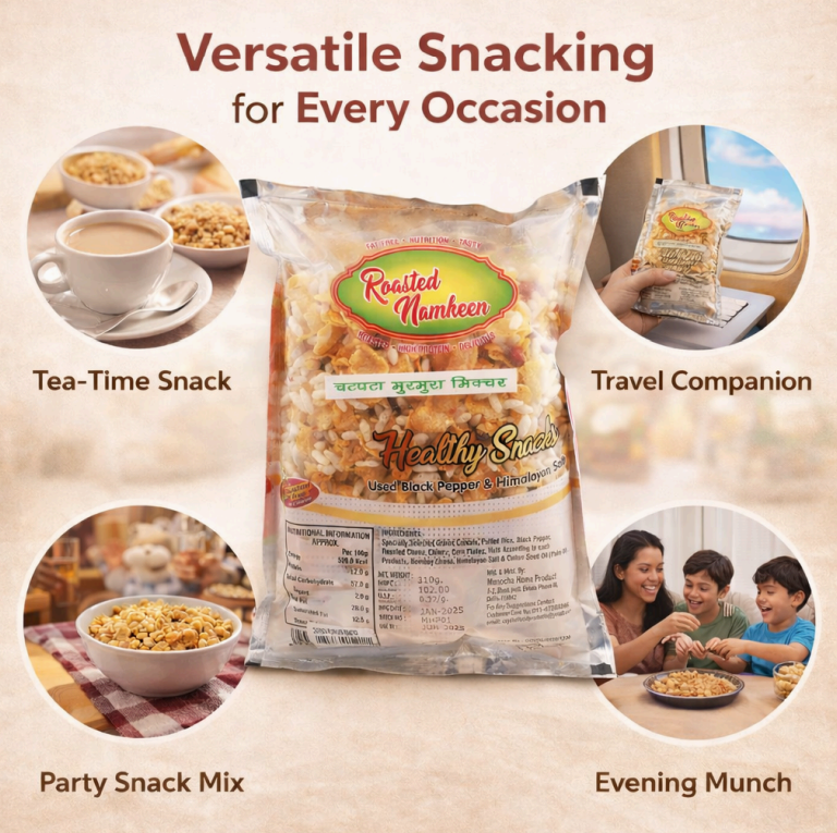 CRISPY TRAILS Chatpata Murmura Roasted Crispy Murmura Namkeen | Light & Tasty Indian Snack | Spicy Puffed Rice Mix for Tea-Time & Travel