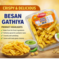 CRISPY TRAILS Soft Gathiya Namkeen | Made with Besan | whole Spices | Fried in Cold. Pressed Groundnut Oil | Namkeen | Healthy Best Indian Snacks
