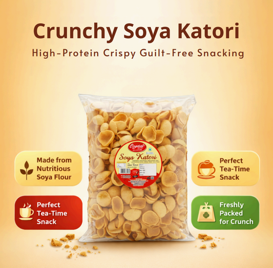 CRISPY TRAILS Crunchy Soya Katori – High Protein Namkeen Snack – Healthy & Tasty Tea-Time Snack – Perfect for Kids & Adults (Pack of 1)