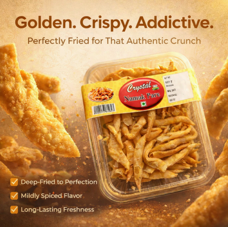 CRISPY TRAILS Home Made Namak Para/Namkeen Mixture Special Indian Namkeen Crunchy Daily Tea Time And Delicious Festive Namak Para || Tea Time Crunchy Namkeen | Festive Special (Pack of 1)