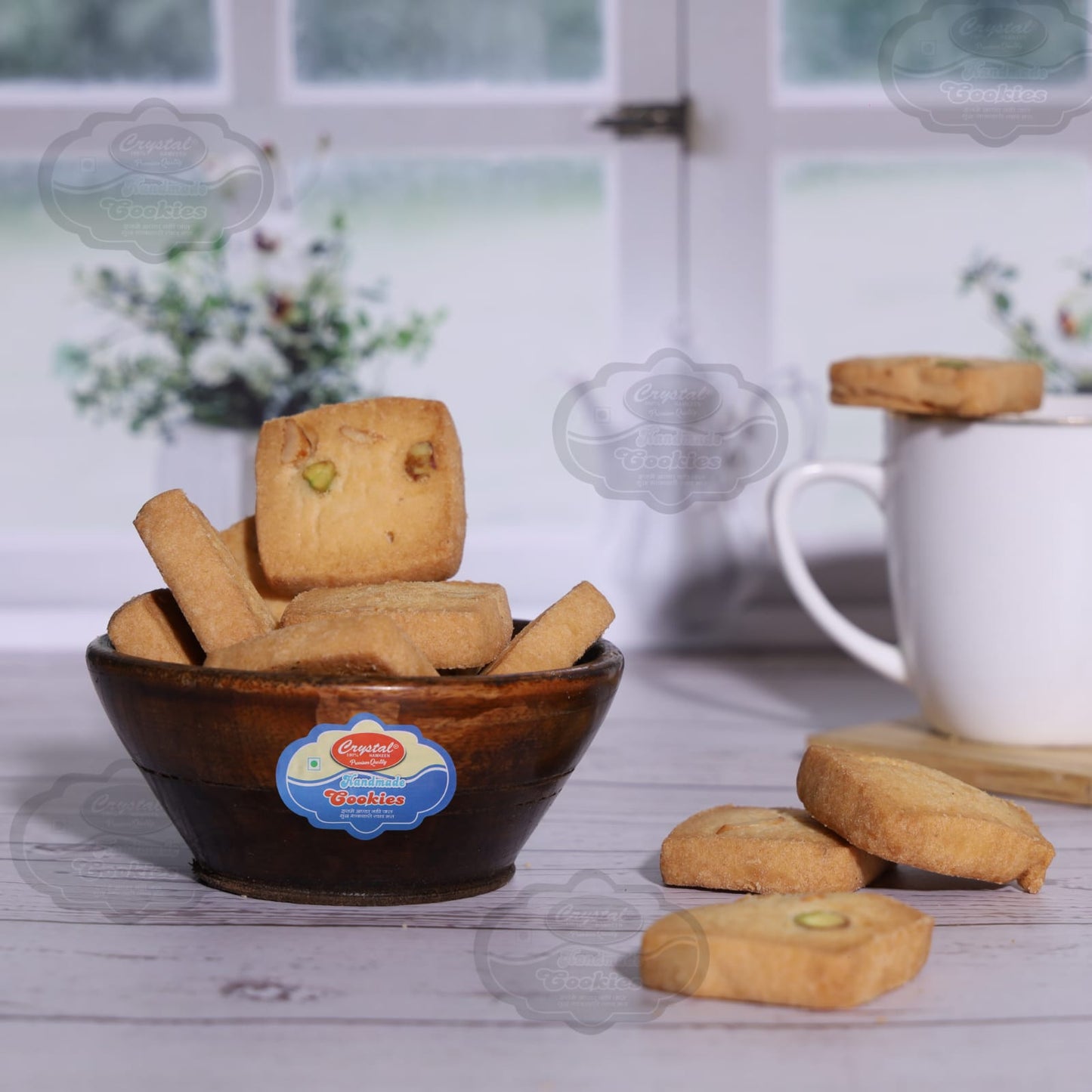 CRISPY TRAILS Delicious Coconut Lachha Crunchy Cookies | Freshly Baked / Packaged Biscuits | Ideal Snack for Tea Time, Kids & Gifting