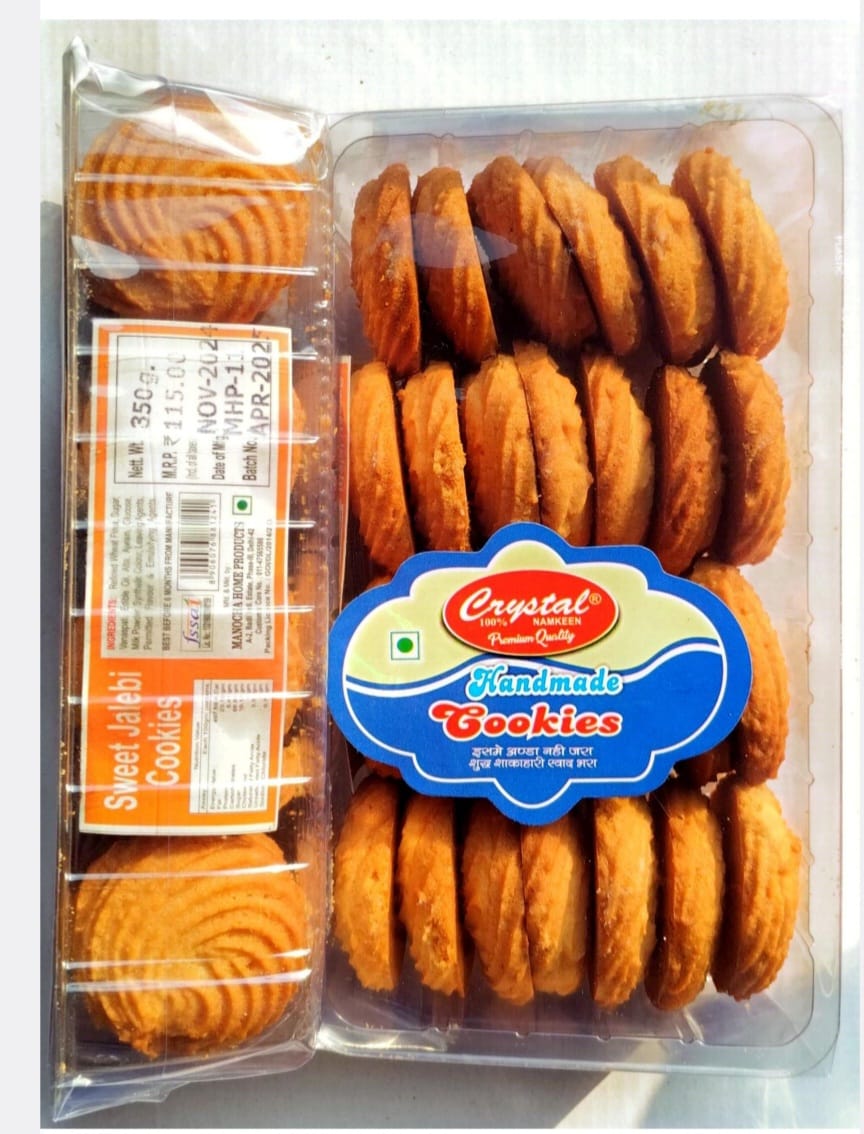 CRISPY TRAILS Delicious Sweet Jalebi Crunchy Cookies | Freshly Baked / Packaged Biscuits | Ideal Snack for Tea Time, Kids & Gifting
