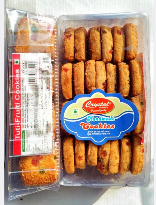 CRISPY TRAILS Delicious Tutti Frutti Crunchy Cookies | Freshly Baked / Packaged Biscuits | Ideal Snack for Tea Time, Kids & Gifting