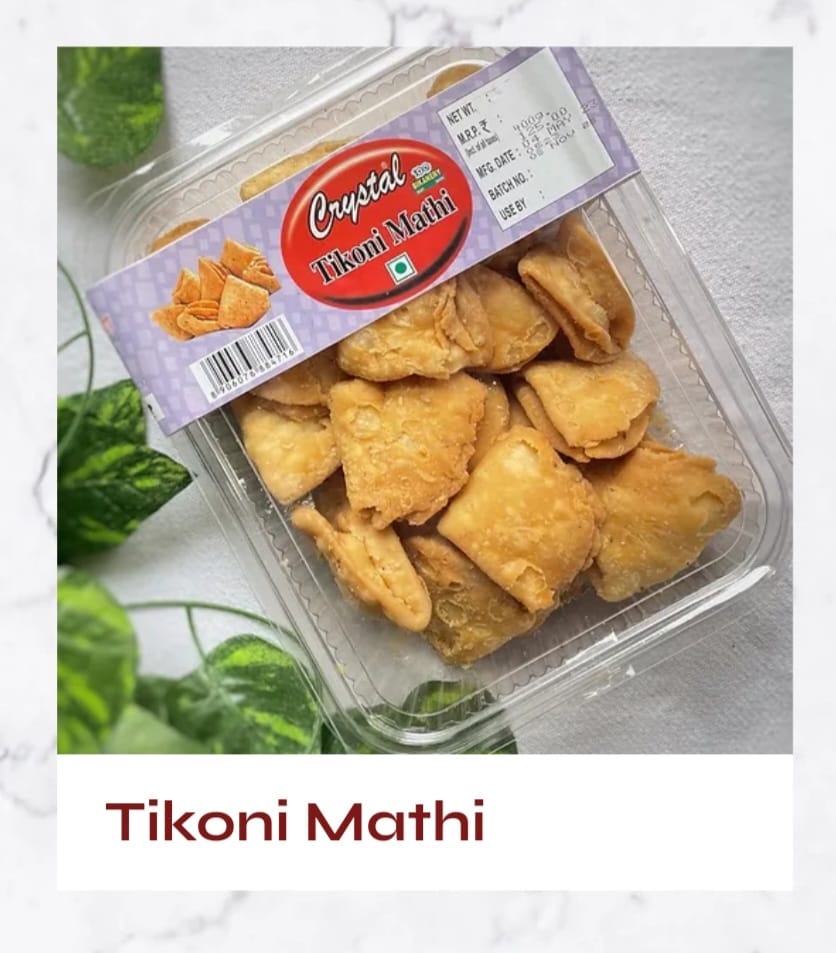 CRISPY TRAILS Tikoni Mathi/Mathari  – Traditional Special Famous Snack for Tea Time – Crispy & Savory Indian Snack – Fresh & Tasty, Perfect for Festive Gifting & Everyday Snacking