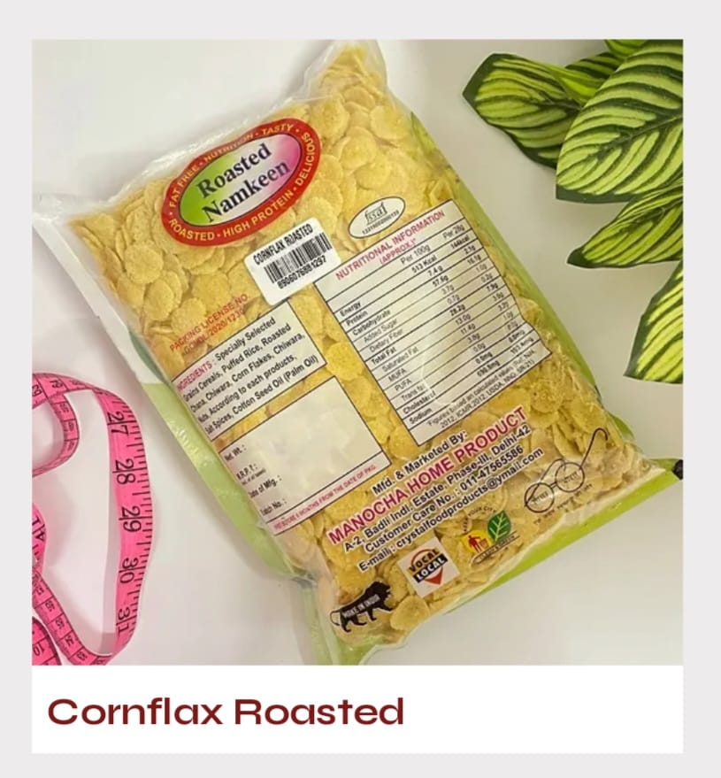 CRISPY TRAILS Roasted Cornflakes Namkeen – Crunchy & Healthy Snack | Light, Tasty & Oil-Free Tea Time Munchies (Pack of 1)