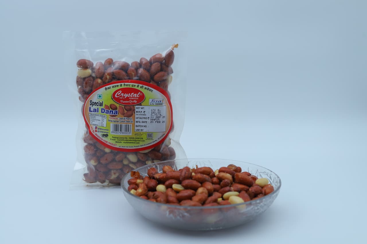 CRISPY TRAILS Peanut Laal Dana for Fasting | Crunchy Red Coated Peanuts with Sendha Namak | Satvik Navratri Upvas Snack